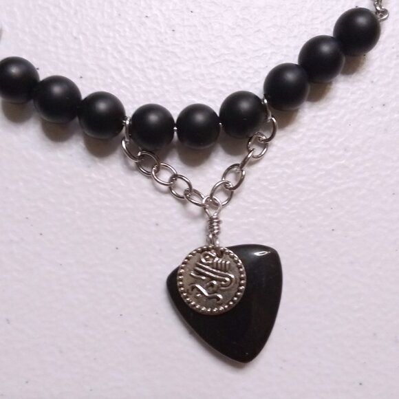 Sexy Seductive Business Casual Goth Grunge Domme | Black Jasper + Stone Necklace - Picture 5 of 7